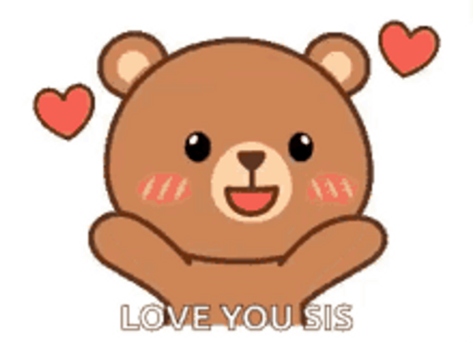 Mocha Bear Sticker Blowing Kiss Love You Sister GIF