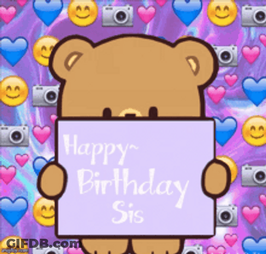 Mocha Bear Sticker Happy Birthday Love You Sister GIF
