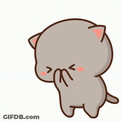 Mochi Cat Blowing Heart Kisses GIF