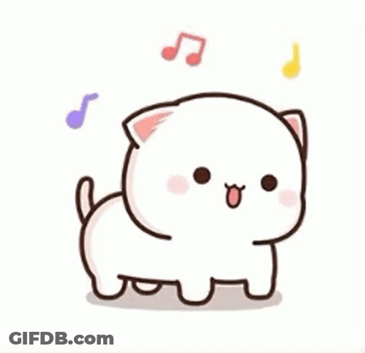Mochi Cat Bumping To Music GIF