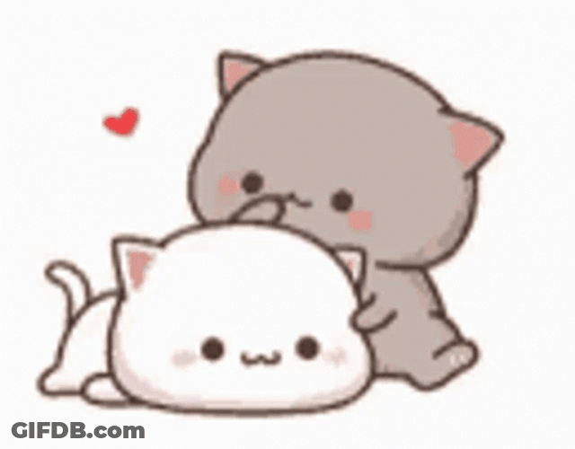 Mochi Cat Calm Couple Chill Headpat GIF