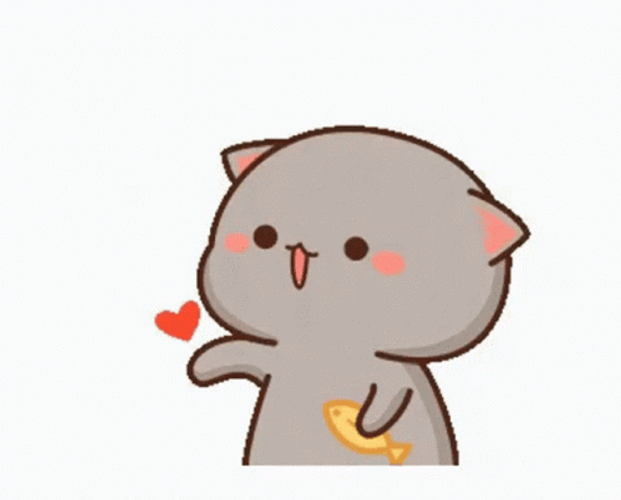 Mochi Cat Flying Kiss GIF