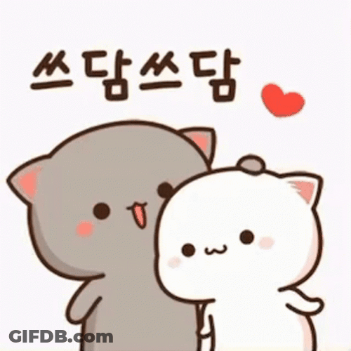Mochi Cat Patting Head GIF