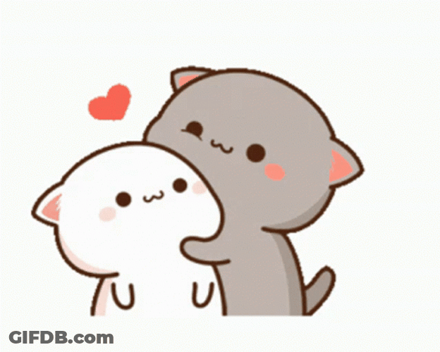 Mochi Cat Standing Snuggles GIF