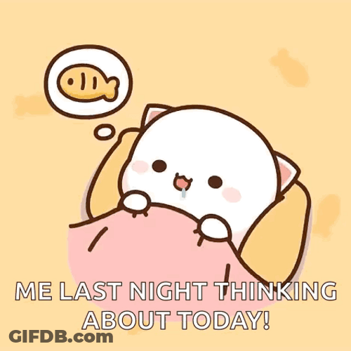 Mochi Cat Thinking Of Food GIF