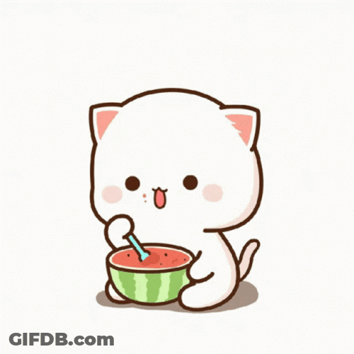 Mochi Cat Water Gun Attack GIF