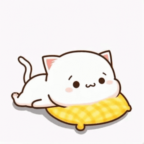 Mochi Kawaii Cat Laying Down GIF