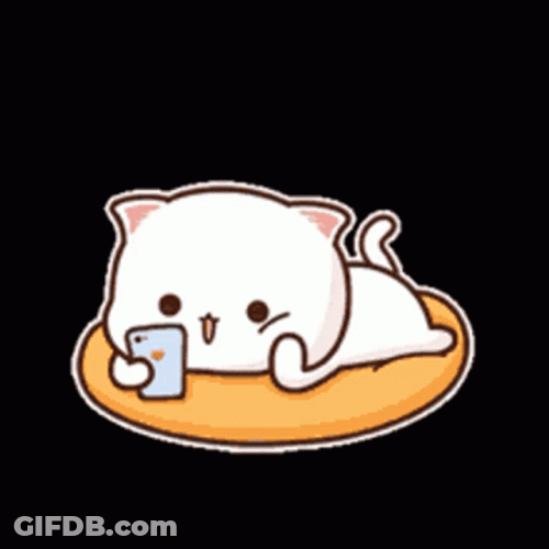 Mochi Peach Cat Texting GIF