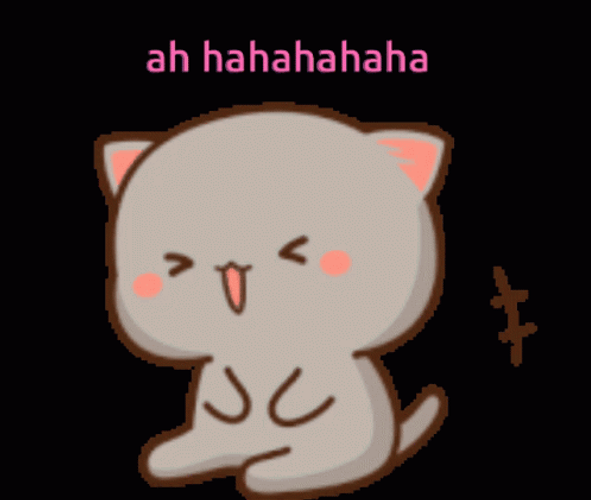 Mochi Peach Goma Cat Laughing Out Loud Jajajaja GIF
