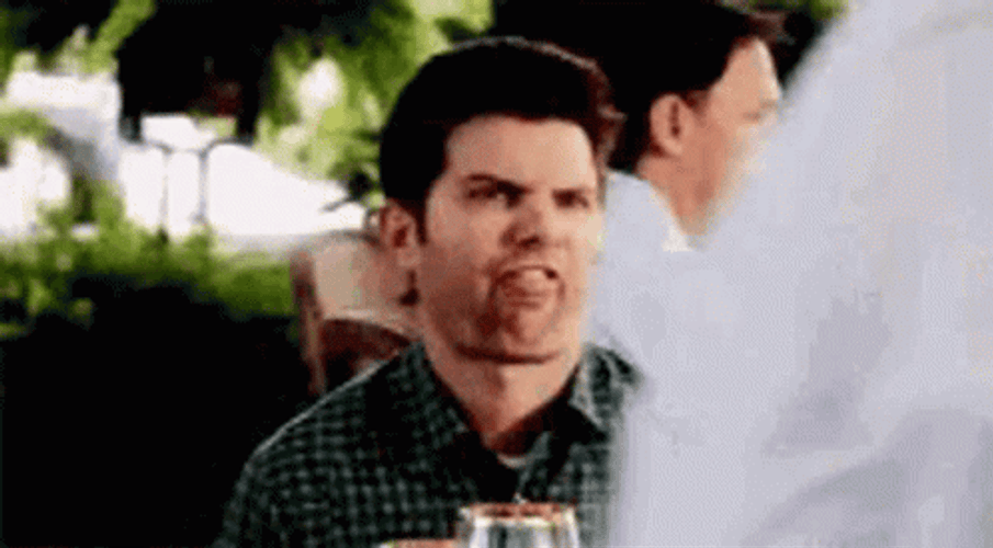 Mocking Blowing Raspberry Adam Scott GIF