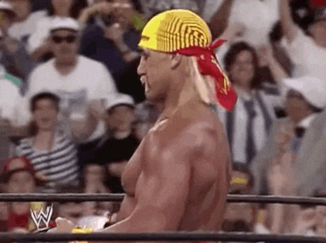 Mocking Hulk Hogan Championship Belt GIF