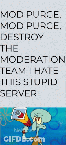 Mod Purge Destroy The Moderation Team I Hate This Stupid Server GIF