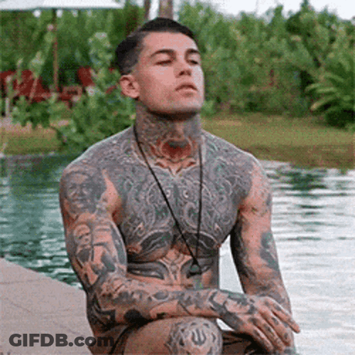 Model Stephen James At The Pool GIF