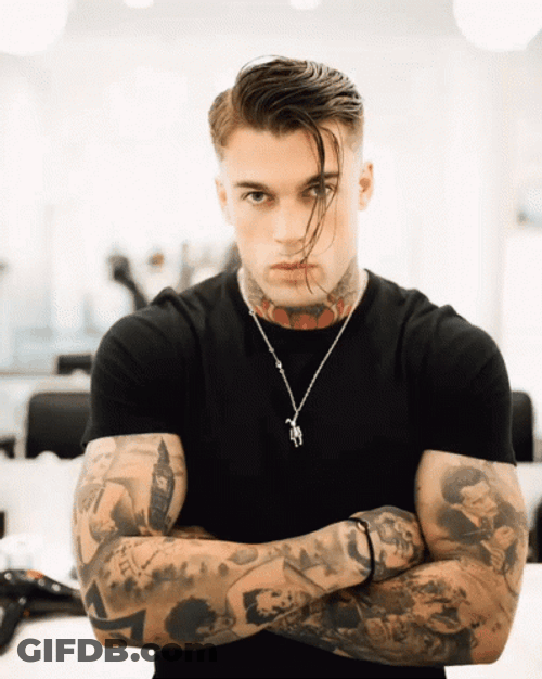 Model Stephen James Fixing His Hair GIF
