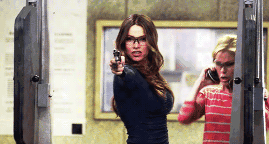 Modern Family Gloria Gun Range GIF