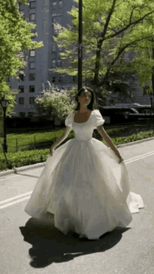 Modest Wedding Dress Running GIF