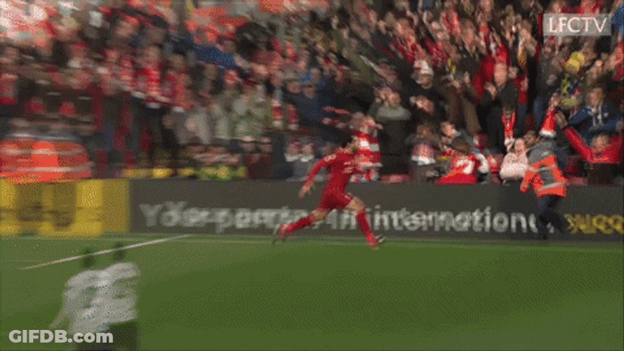 Mohamed Salah Running Knee Slide GIF