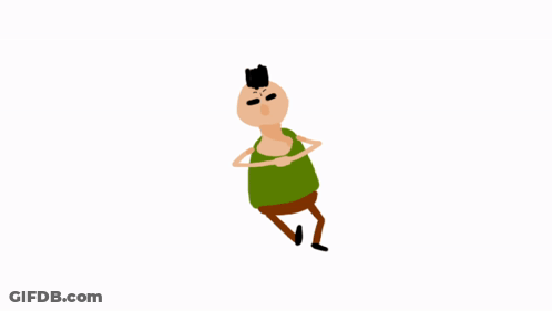Mohawk Man In Green Tank Top And Brown Pants GIF
