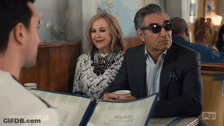 Moira Rose In Restaurant GIF