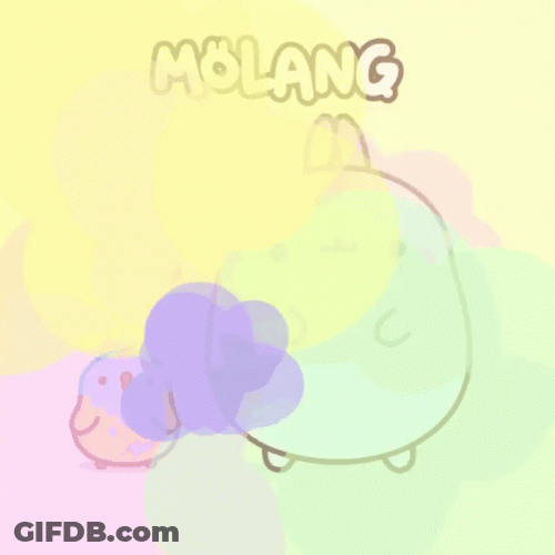 Molang And Piu Piu Colorful Dance GIF