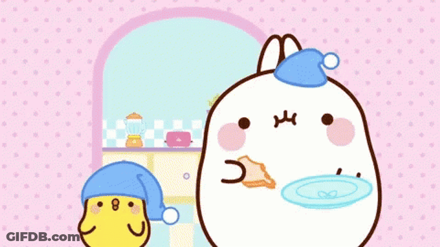 Molang And Piu Piu Eating Sandwich GIF
