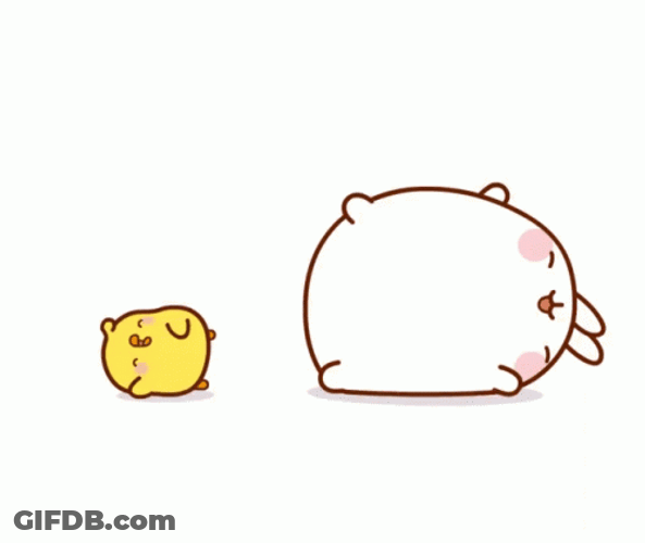 Molang And Piu Piu Knocked Down GIF