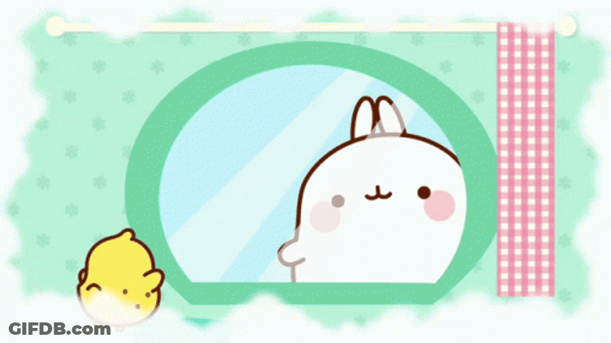 Molang And Piu Piu Mirror Playing GIF