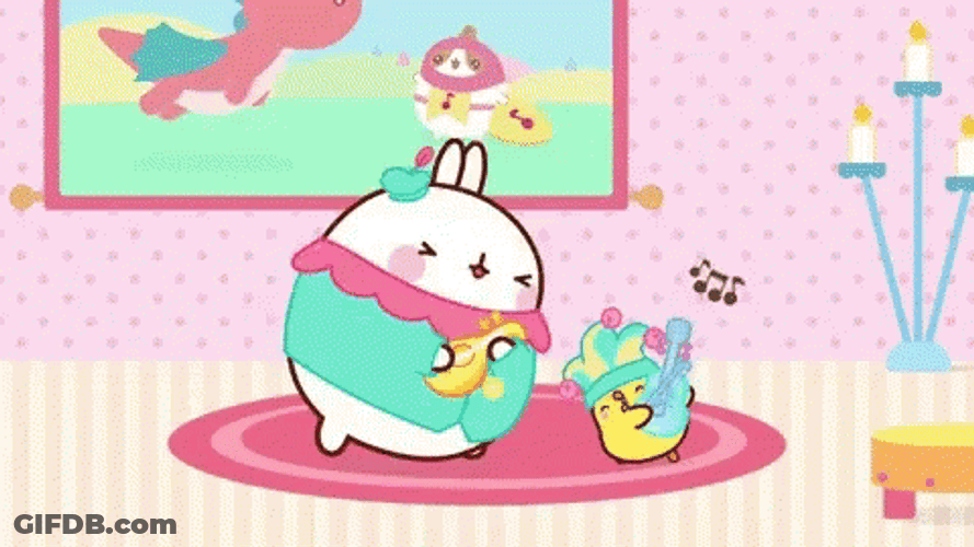 Molang And Piu Piu Singing Lively GIF