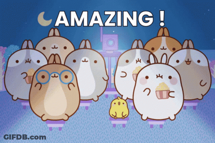 Molang And Piu Piu Watching Movie GIF