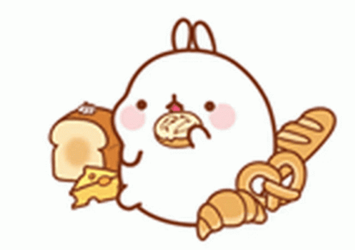 Molang Eating Bread GIF