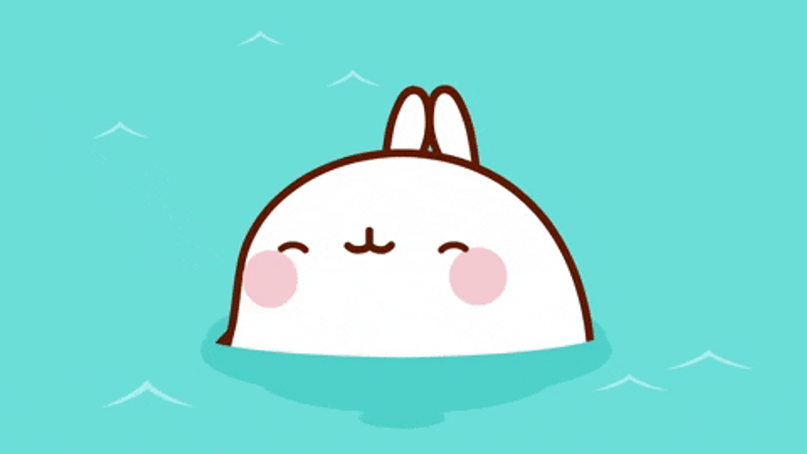 Molang Excited Swimming GIF