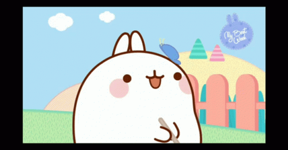 Molang Happy Butterfly GIF