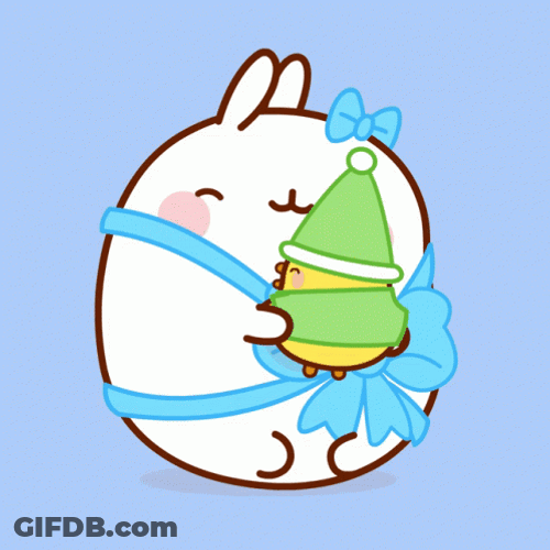 Molang Hugging Piu Piu GIF