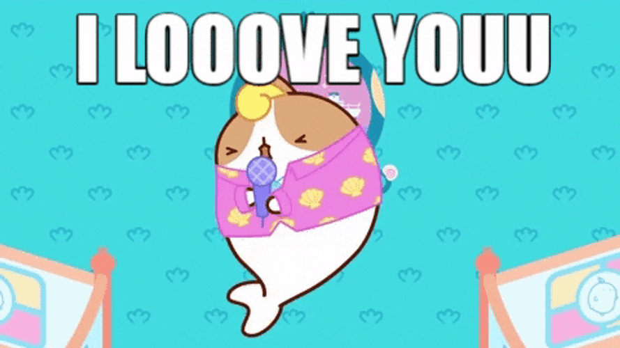 Molang I Love You Singing GIF