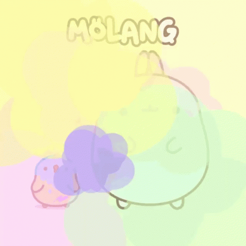 Molang Piu Piu Colorful Dance GIF
