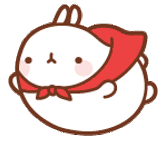 Molang Red Cape Flying GIF