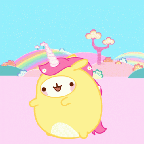Molang Unicorn Spinning Around GIF