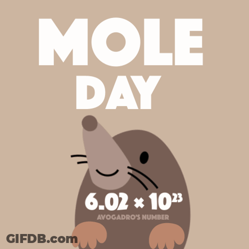 Mole Illustration Saying Mole Day GIF