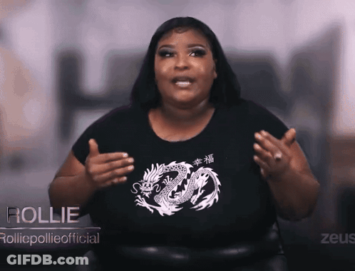 Mollie In Black T-Shirt With Dragon GIF