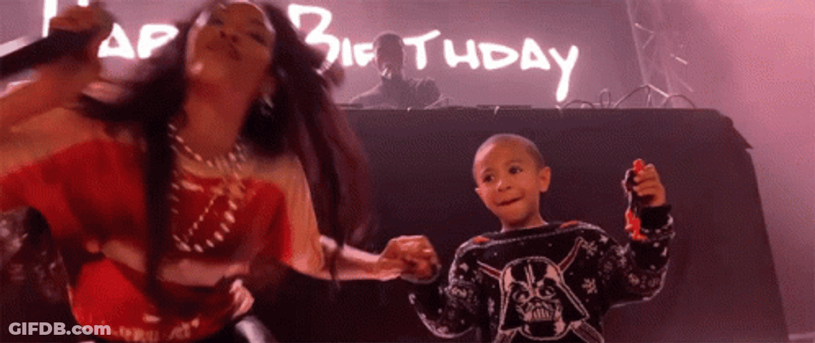 Mom And Child Dancing Happy Birthday GIF