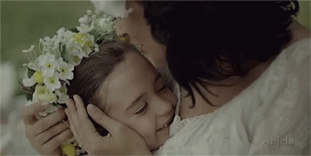 Mom Kissing Daughter GIF