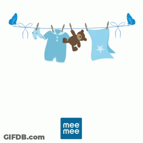Momma's Boy Poster Clothes Teddy Bear On Clothesline GIF