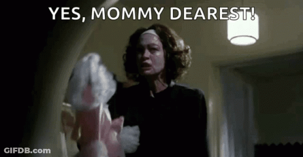 Mommie Dearest Faye Dunaway Wire Hangers GIF
