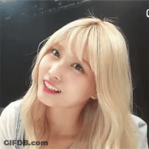 Momo Twice Blonde Hair Wink GIF