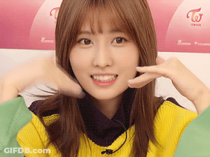 Momo Twice Cute Mouth Wave GIF