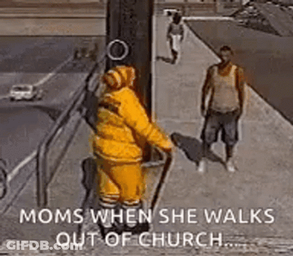 Moms Out Of Church Pimp Walk GIF