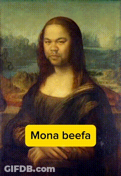 Mona Beefa Is Written On A Picture Of A Woman GIF