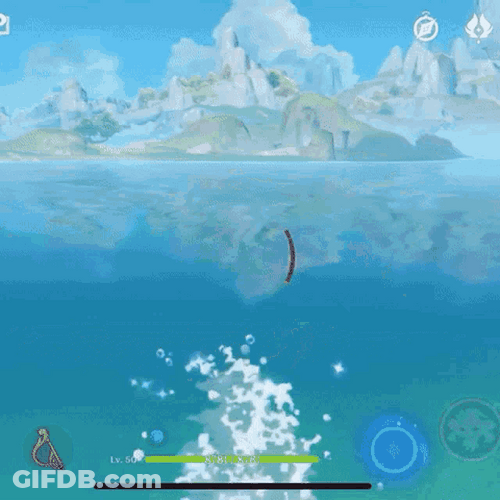 Mona Girl Anime Dipping In Water GIF