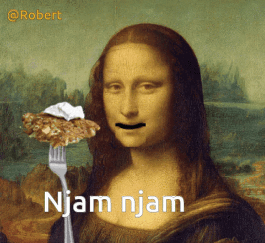 Mona Lisa Painting Meme Nam Nam GIF