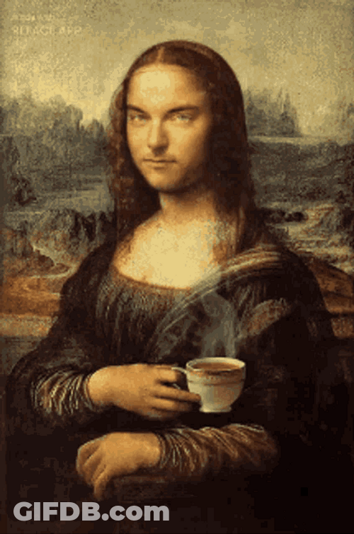 Mona Lisa Painting Meme Vibing GIF